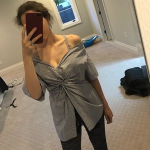 Zara off the shoulder shirt